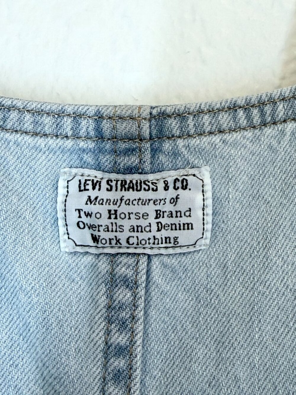 Levi's Denim Overall Dress Bib Jumper Pinafore Light Wash Y2K 90s Small - Picture 6 of 11
